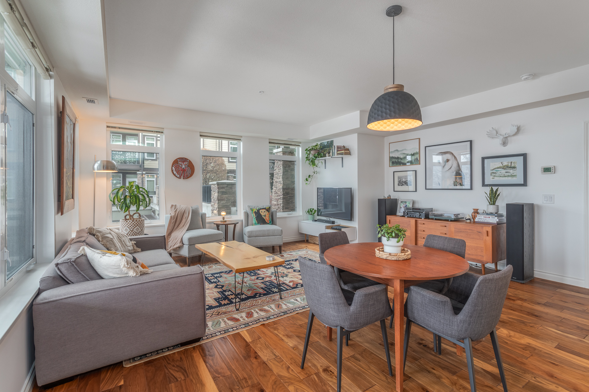 Living room staged for sale