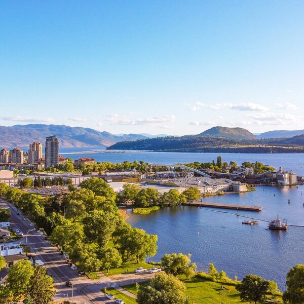 Aerial Drone of the City of Kelowna, British Columbia