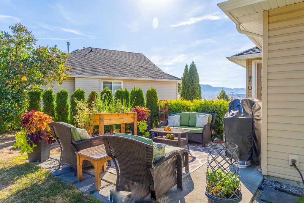 Patio furniture in fall